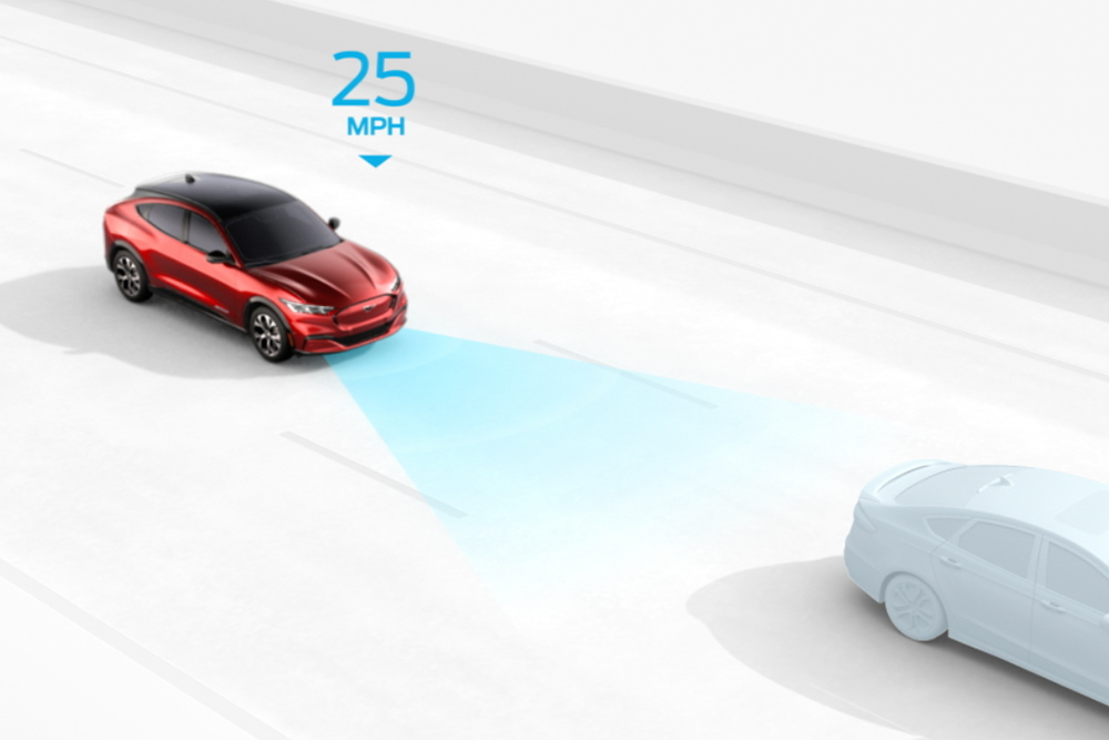 Schematische uitleg van Ford Intelligent Cruise Control