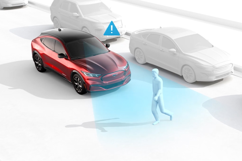 Schematische uitleg van Ford Pre-Collision Assist