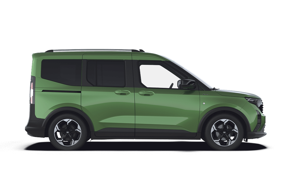 Zijaanzicht van de Ford Tourneo Courier