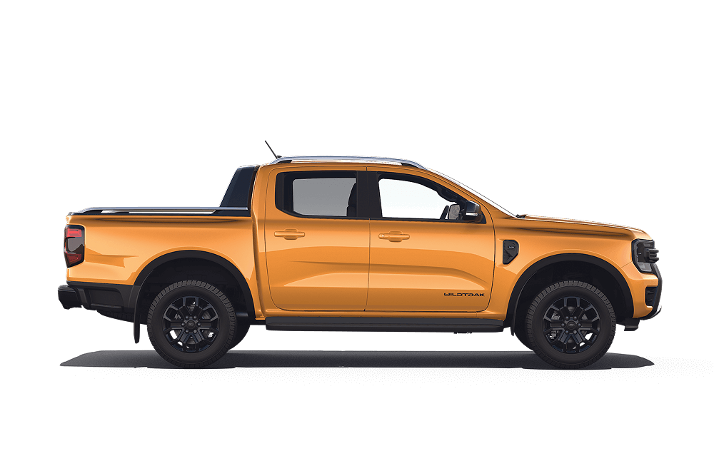 Zijaanzicht van de Ford Ranger