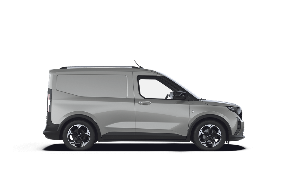 Zijaanzicht van de Ford Transit Courier